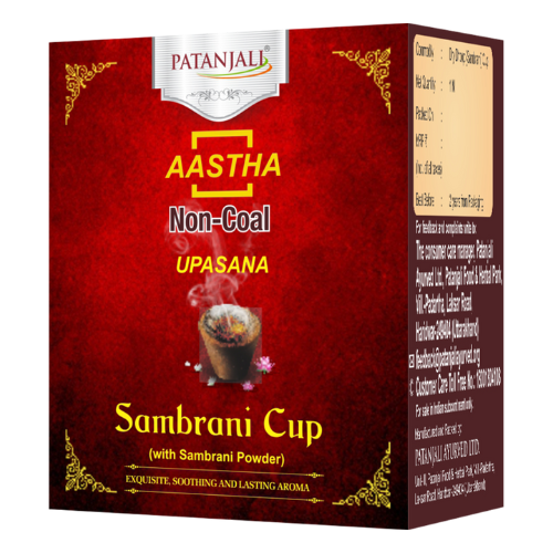 Patanjali Aastha Sambrani Cup With Sambrani Powder 12 N