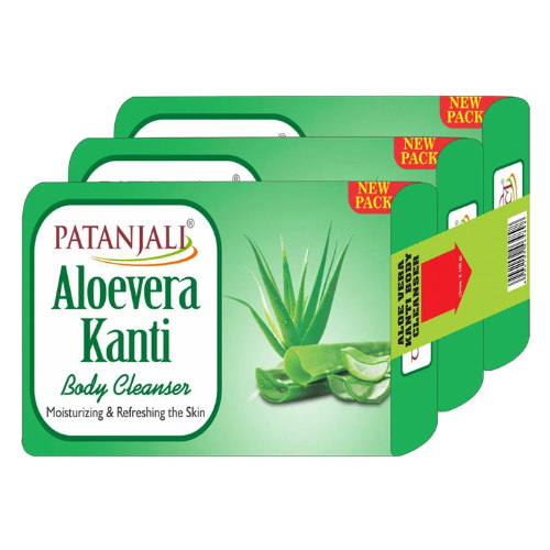 Patanjali Aloe Vera Kanti Body Cleanser 150 g (Pack of 3) Monthly Pack