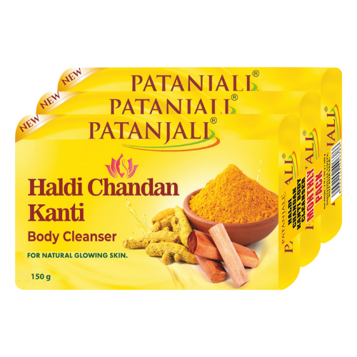 Patanjali Haldi Chandan Kanti Body Cleanser 150 g (Pack of 3) Monthly Pack