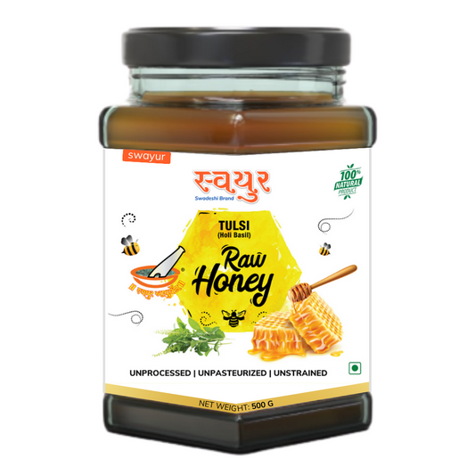 Swayur Tulsi Raw Honey 500 g | Original & Natural