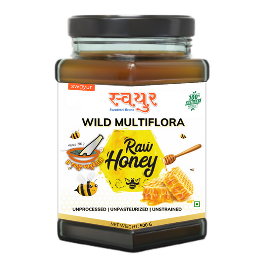 Swayur Wild Multiflora Raw Honey 500 g | Original & Natural